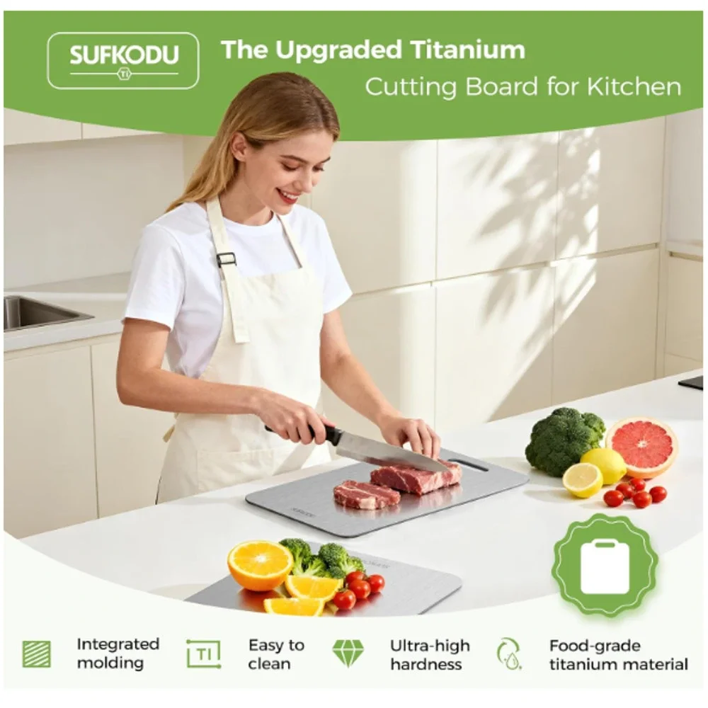 Titanium Cutting Board Set of 3 100% Pure Titanium Dishwasher Safe new Sealed